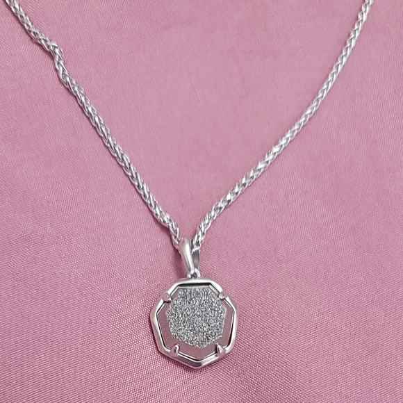 Kendra Scott- Platinum Drusy Necklace New! - Picture 4 of 12